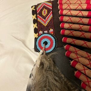 Beaded Native American Style Headdress Art Halloween Costume Events or Display